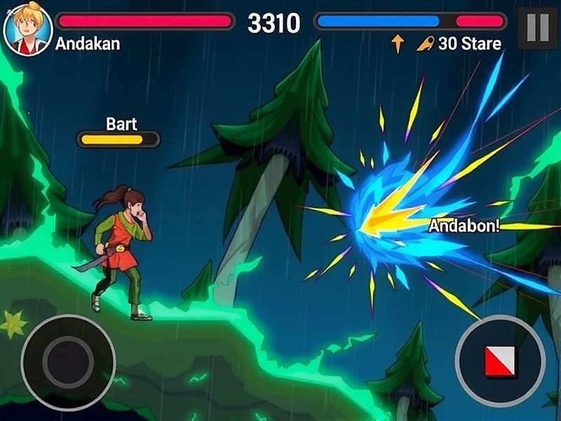 Hailstorm Hero Gameplay showing a player using monsoon powers to defeat Andhakas in Kerala backwaters